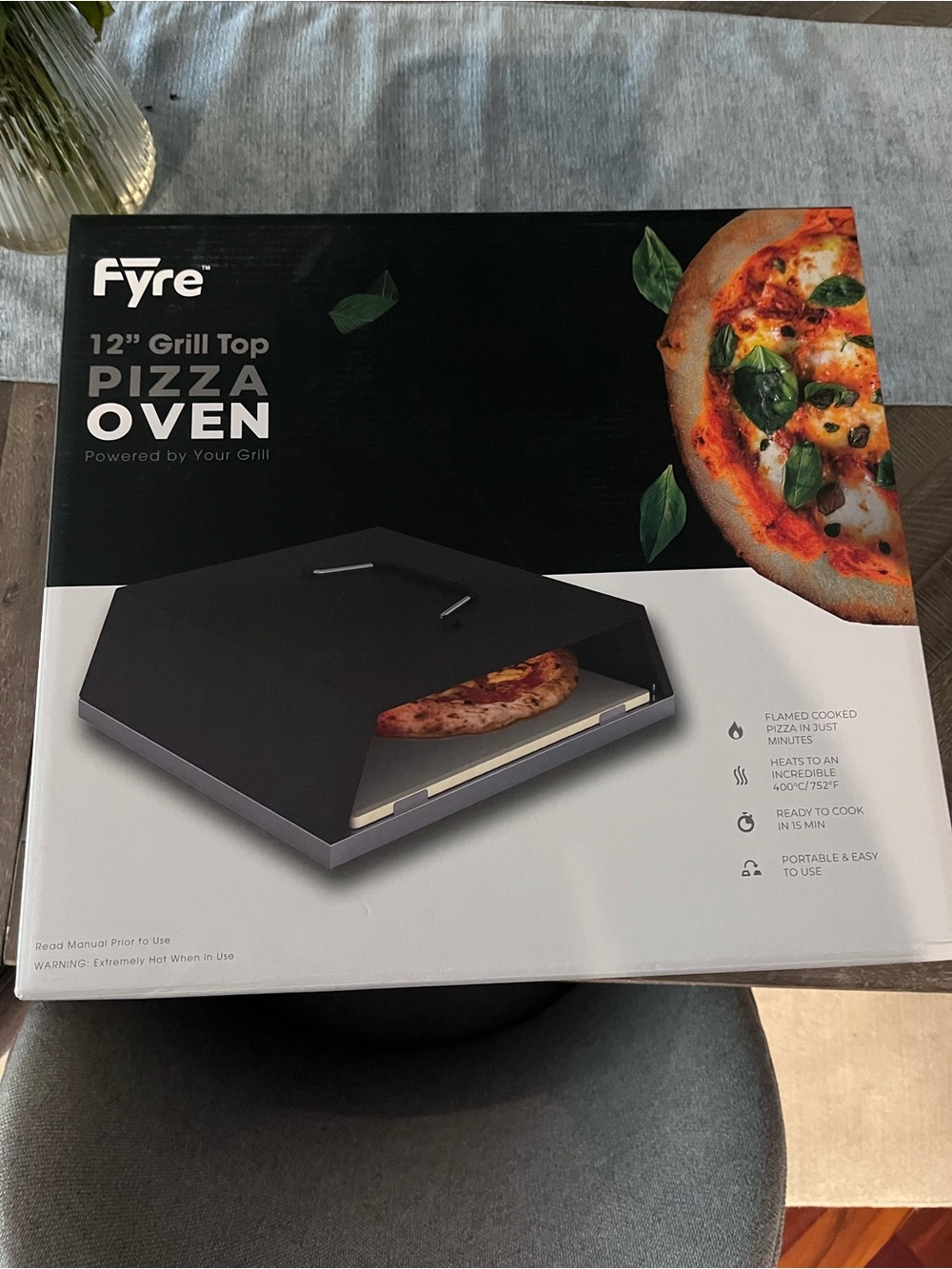 FYRE 12" Grill Top Pizza Oven - Black